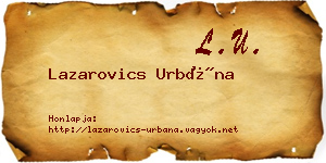 Lazarovics Urbána névjegykártya